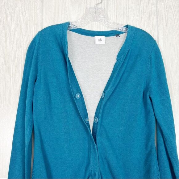Cabi | Teal Ever Button Front Sweater Cardigan Style #3368 Size Small - Picture 4 of 6